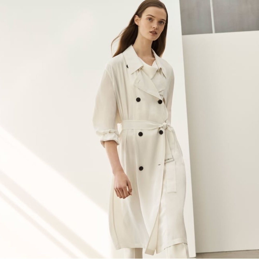 NWT Theory Belted Double-breasted Trench Coat